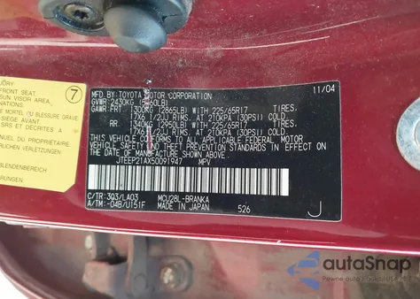 2005 Toyota Highlander Limited V6 from USA, damaged, VIN JTEEP21AX50091947